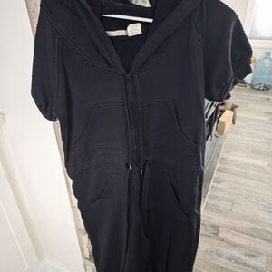Black Hooded Jumpsuit